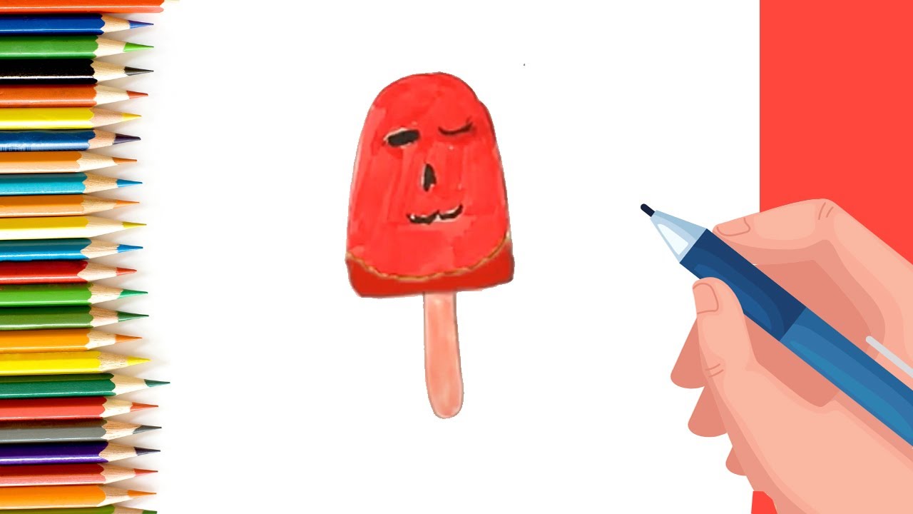 Draw Popsicle Orange and Watermelon
