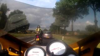 preview picture of video 'Triumph daytona 900 and Honda cb500 drive from Brummen to Lochem'