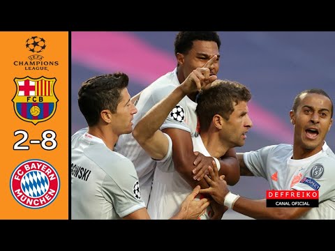 Barcelona v Bayern Munich [2-8] Quarter Final UCL 2019/20 Goals & Extended Highlights