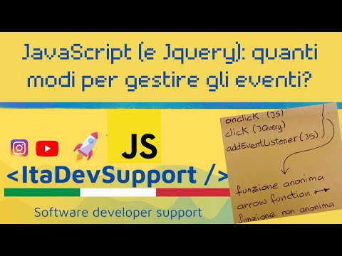 JavaScript (e Jquery): quanti modi per gestire gli eventi?