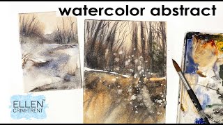 EASY Watercolor Abstract landscape tutorial for beginners