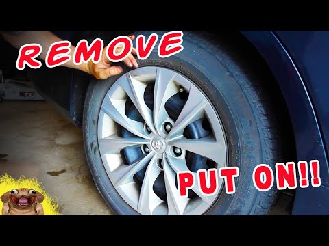 EASY!!! - How to Take Off Plastic Hubcaps AND PUT THEM ON!!  2014-2016 TOYOTA CAMRY