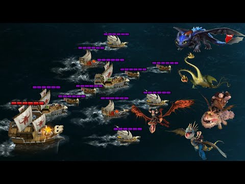 Defending Berk with Toothless,Stormfly,Hookfang,Meatlug,Barf & Belch - Dragons:Rise of Berk
