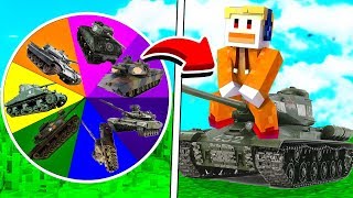GIRA LA RULETA DE LA SUERTE Y GANA UN TANQUE MILITAR DE LUJO EN MINECRAFT! EL MEJOR TANQUE DEL MUNDO