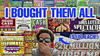 I bought every $100, $50, $30 and $20 lottery ticket that Texas sells! | except 1 lol | ARPLATINUM