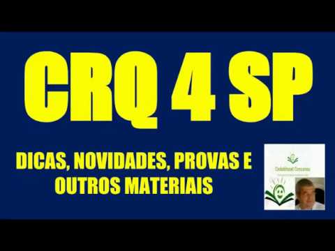 CONCURSO CRQ 4 SP PROVAS QUESTÕES DICAS  CONSELHO REGIONAL QUÍMICA SÃO PAULO