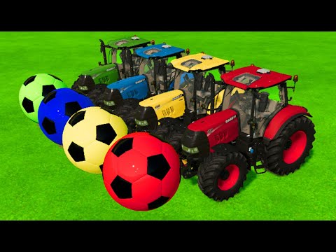 TRANSPORT COLORED BASKETBALLS WITH LANDINI, VALTRA & JOHN DEERE - Farming Simulator 22