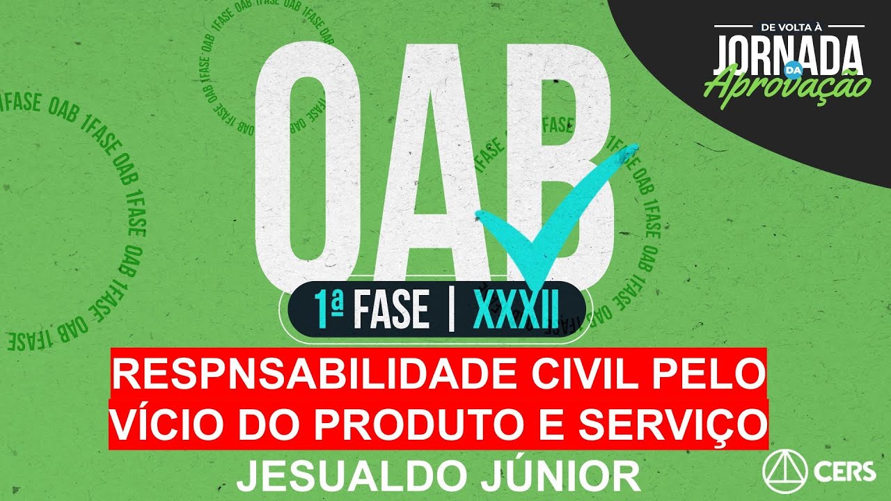 Responsabilidade Civil pelo Vício do Produto e Serviço | Prof. Jesualdo Júnior