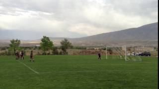 Long shot into corner