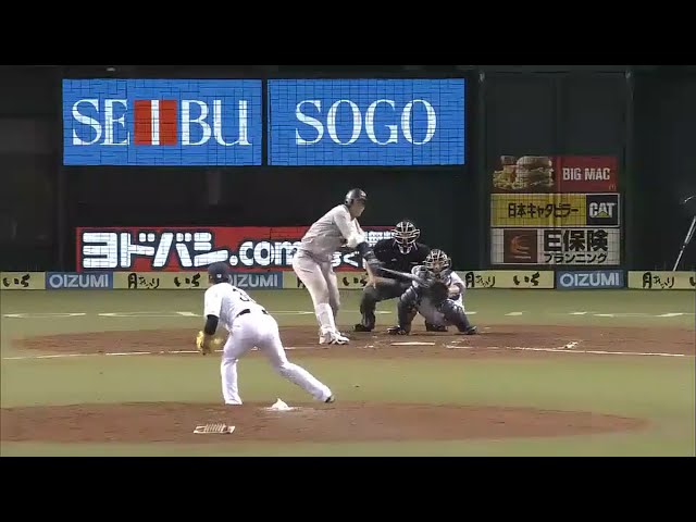 【3回表】上手い!! バファローズ・T-岡田が片手で先制打!! 2015/9/9 L-Bs