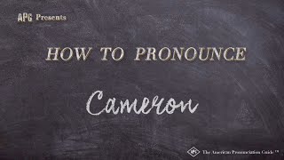 How to Pronounce Cameron (According to OBAMA and People Named CAMERON!)