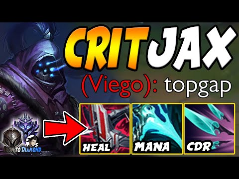 INFINITE Health and Mana CRIT JAX with Shieldbow + Navori = BARON Solo! Iron to Diamond #6