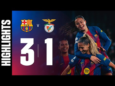 HIGHLIGHTS | FC BARCELONA 3 vs 1 BENFICA | UEFA WOMEN'S CHAMPIONS LEAGUE 🔵🔴