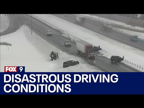 Icy roads create disastrous driving condition in Twin Cites metro