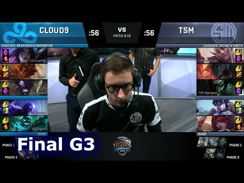Cloud 9 vs TSM - Game 3 | Final of S8 NA Regional Qualifier for S8 Worlds 2018 | TSM vs C9 G3
