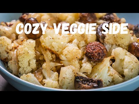 The BEST Roasted Cauliflower & Mushrooms | Easy Cozy Recipe