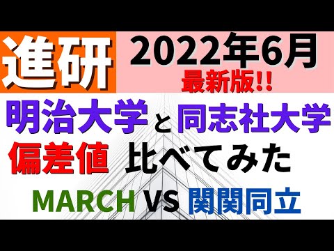 経営学科 明治大学と同志社大学の偏差値。MARCHと関関同立の難易度比較【進研模試 2022年6月】