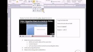 Placing a YouTube video in a Word Document - No longer allowed by youtube!