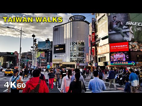 Caminhando por Taipei - capital de Taiwan [4K60]