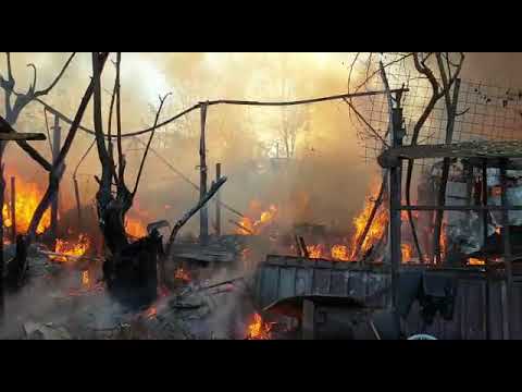 Imagini cu casa mistuită de flăcări de la Cocorăștii Colț