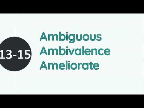 Ambiguous, Ambivalence, Ameliorate || High Frequency Words || Meaning, Synonyms, Sentence making ...