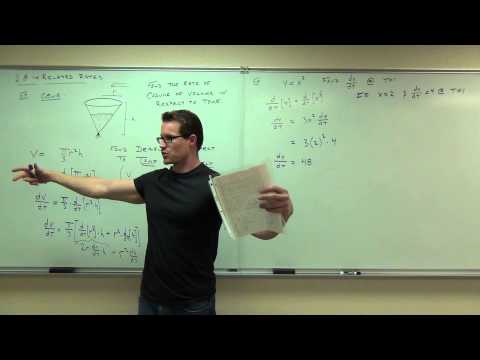 Calculus 1 Lecture 2.8:  Related Rates
