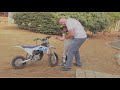 Little girl learns to ride her new Dirt bike. Can she ride?