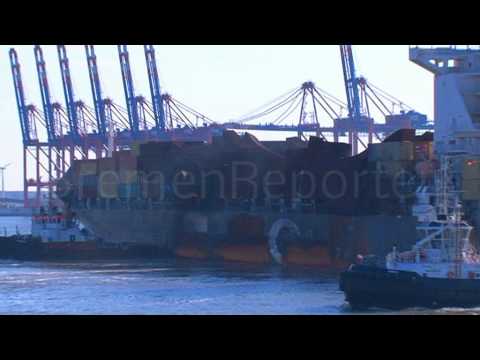 MSC Flaminia arrives at the port of Wilhelmshaven / MSC Flaminia legt in Wilhelmshaven an