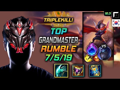 GrandMaster Rumble Top vs Shen - 천상계 탑 럼블 밤수 유성 - LOL KR 12.3