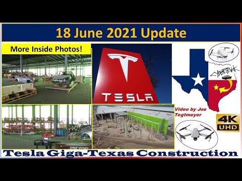 , title : 'Tesla Gigafactory Texas 18 June 2021 Cyber Truck & Model Y Factory Construction Update (08:00AM)'
