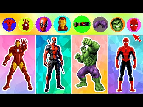 Spider-Man vs Iron Man vs Deadpool vs Hulk 🔥🦸‍♂️ | Who Gets the Right Gear? | Cartoon Challenge
