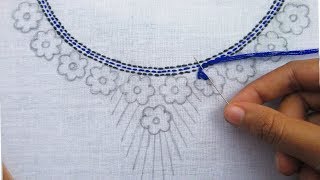Hand Embroidery Beautiful Neck Embroidery Design