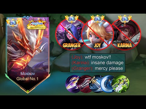 TOP 1 GLOBAL MOSKOV 100% BROKEN META DESTROYER BUILD AND EMBLEM!!🔥 BEST BUILD FOR SOLO RANK!! - MLBB
