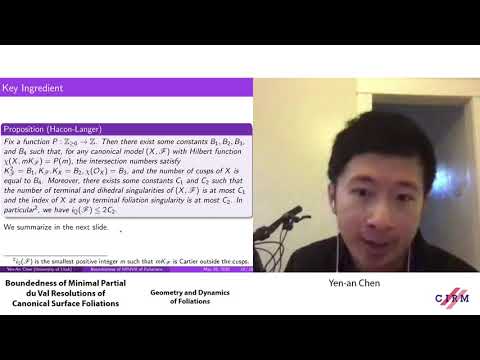 Yen-An Chen: Limitação das Resoluções Parciais Mínimas de Val de Foliações Superficiais Canônicas