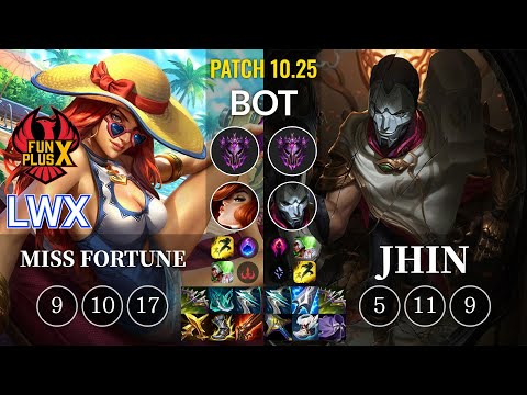 FPX Lwx Miss Fortune vs Jhin Bot - KR Patch 10.25