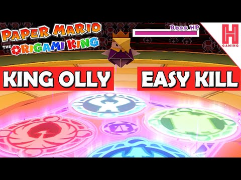 How To Beat King Olly Boss Fight 1 - EASY KILL - Paper Mario: The Origami King
