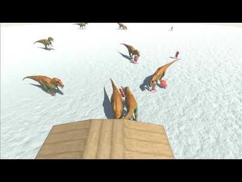 8 Allosaurus snow vs all units - Animal Revolt Battle Simulator