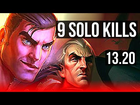 JAYCE vs SWAIN (TOP) | 9 solo kills, 1.5M mastery, 10/2/3, Dominating | KR Master | 13.20