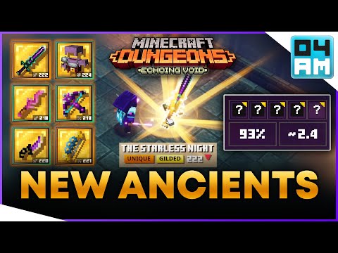 ALL NEW ANCIENT HUNT MOBS - Echoing Void & Hidden Depths DLC Gilded Uniques in Minecraft Dungeons