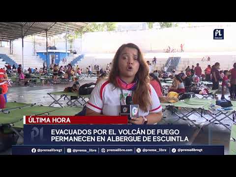 Familias evacuadas por el volcán de Fuego siguen albergadas en Escuintla