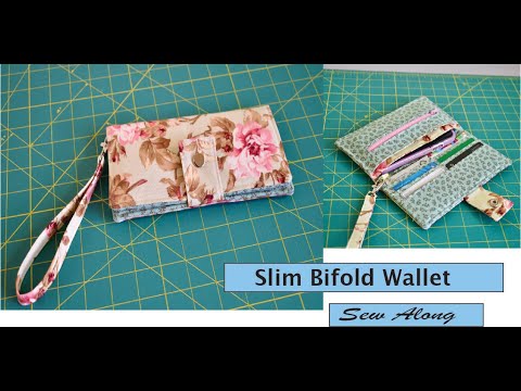 Sew a slim bifold wallet with wristlet strap