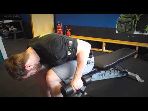 Seated Bent Over One-Arm Dumbbell Tricep Kickback