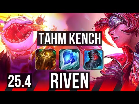 TAHM KENCH vs RIVEN (TOP) | 4/1/9, 1100+ games | KR Master | 25.4