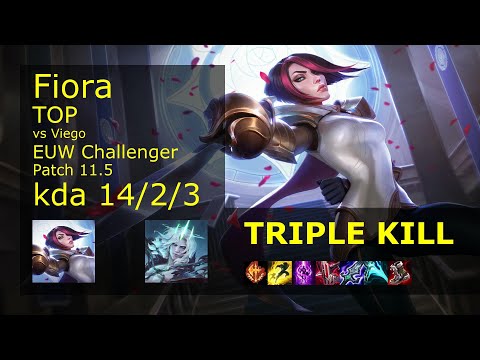 Fiora Top vs Viego - EUW Challenger 14/2/3 Patch 11.5 Gameplay