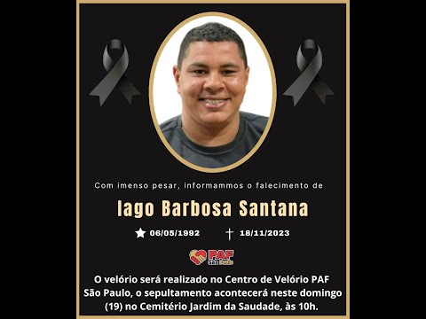 Cerimônia de homenagens prestadas a Iago Barbosa Santana.