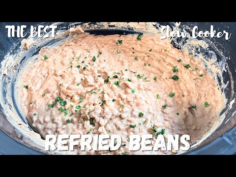 The BEST Slow Cooker Refried Beans | Easy and Simple Crockpot Homemade Refried Beans Recipe |