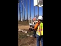 Hanging a transformer with a capstan winch 