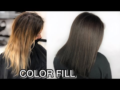 How to COLOR FILL Hair to go Brown | Color Filling...