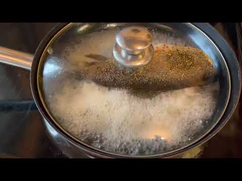 Cooking Trout in moonshine by @Pebo Wilson
