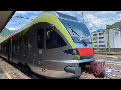 Mit dem SAD Flirt 1 ETR 170 als Regionalbahn von Meran/Merano nach Bozen/Bolzano mit Sound